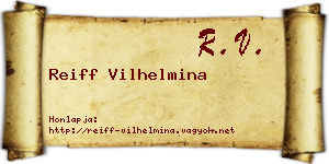 Reiff Vilhelmina névjegykártya